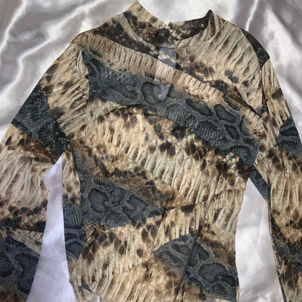 Snake Skin Long Sleeve Bodysuit 🐍